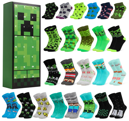 Alle Socken aus dem Minecraft Socken-Kalender
