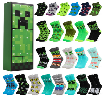 Minecraft Socken-Kalender mit 24 Paar Socken