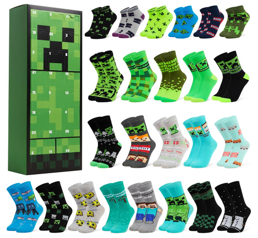 Minecraft Socken-Kalender mit 24 Paar Socken