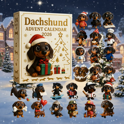 Dackel Adventskalender 2026 | 24 verschiedene Dackel-Figuren