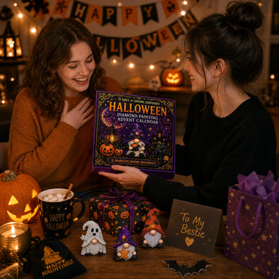 Diamond Painting Adventskalender 2026 | 31 Halloween-Wichtel zum Selbermachen