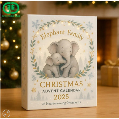 Elefanten Adventskalender 2026 | 24 Elefanten-Anhänger über Familie