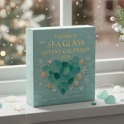 Seeglas Adventskalender 2026 | 24 Stücke mit Botschaften über Freundschaft