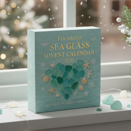 Seeglas Adventskalender 2026 | 24 Stücke mit Botschaften über Freundschaft