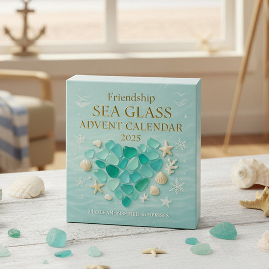 Seeglas Adventskalender 2026 | 24 Stücke mit Botschaften über Freundschaft